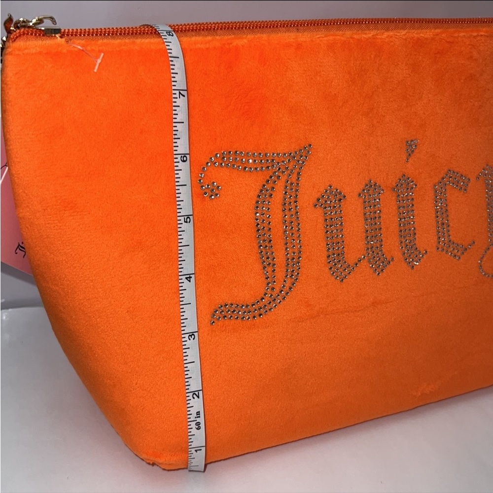 Juicy Couture Orange Velour Travel Cosmetics Bag - Picture 8 of 8